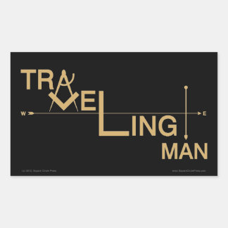 Travelling Man Oblong Sticker