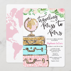 Travelling Miss to Mrs. Bridal Shower Invitation