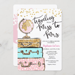 Travelling Miss to Mrs. Bridal Shower Invitation