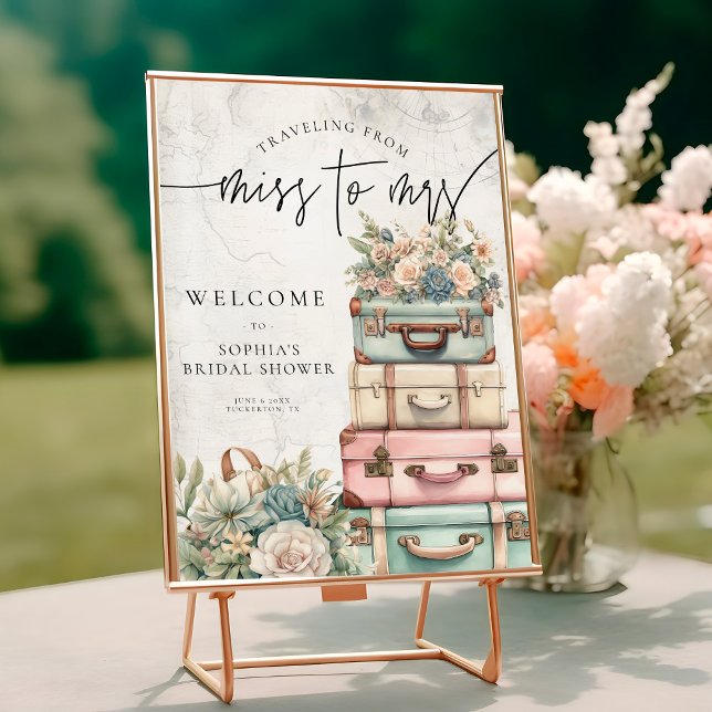 Travelling Miss to Mrs Vintage Floral Bridal Showe Poster (Creator Uploaded)