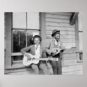 Travelling Musicians, 1902. Vintage Photo Poster