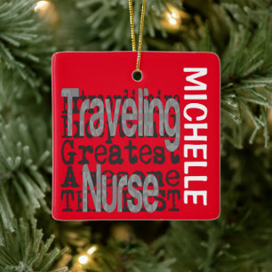 Travelling Nurse Extraordinaire CUSTOM Ceramic Ornament