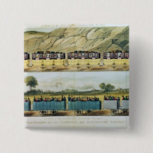 Travelling on the Liverpool and Manchester 15 Cm Square Badge