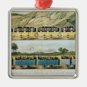 Travelling on the Liverpool and Manchester Metal Tree Decoration