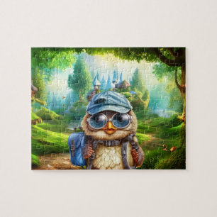 Travelling owl on an enchanted forest Multi-size Jigsaw Puzzle