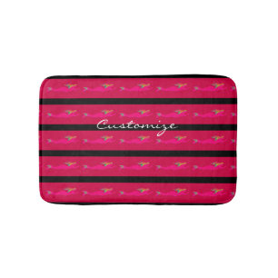travelling red/pink mermaids pattern bath mat