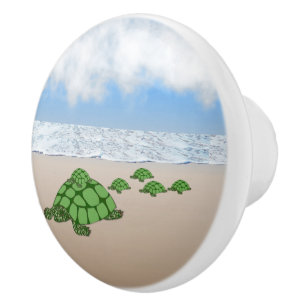 Travelling Terrapin Family Ceramic Knob
