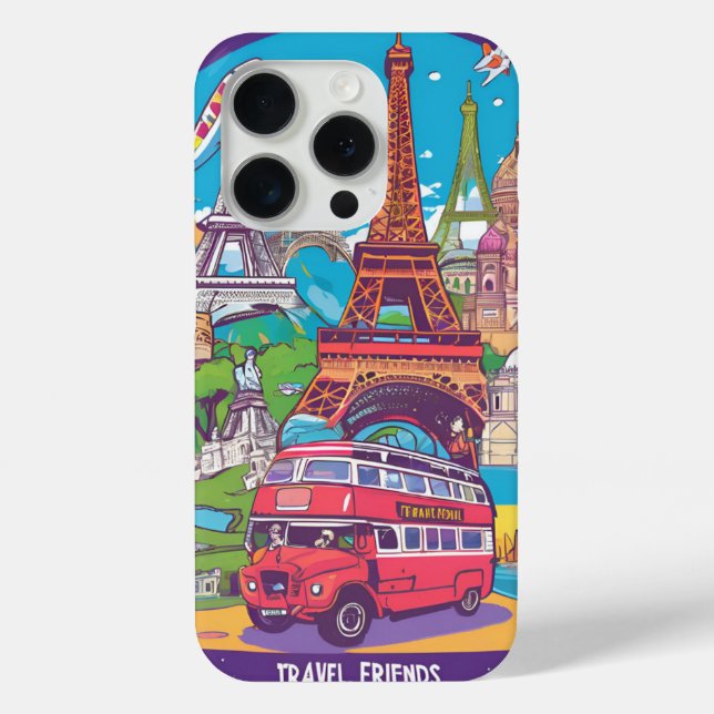 Travelling the World iPhone 15 - Stylish  Case-Mate iPhone Case (Back)