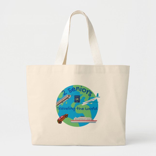 Travelling the world large tote bag (Front)