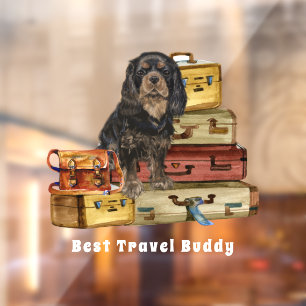 Travelling with my Black and Tan Cavalier Window Cling