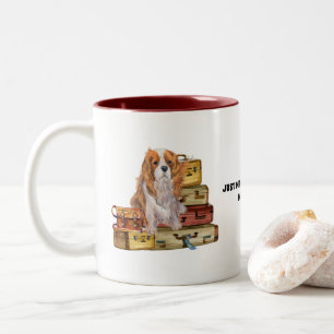 Travelling with my Blenheim Cavalier King Charles  Two-Tone Coffee Mug