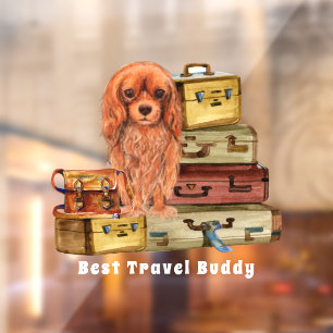 Travelling with my Ruby Cavalier King Charles Window Cling
