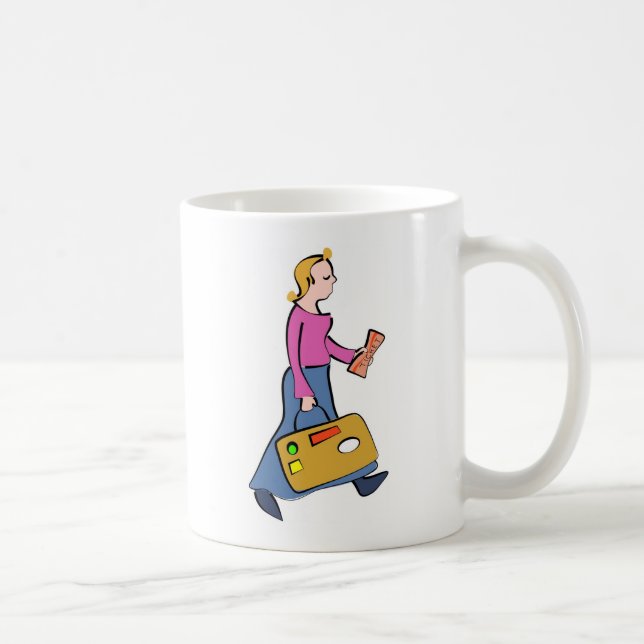 Travelling Woman Coffee Mug (Right)