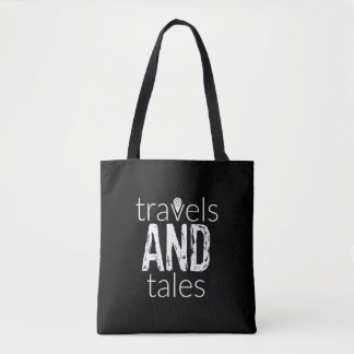 Travels and Tales (white logo) tote bag