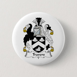 Travers Family Crest 6 Cm Round Badge