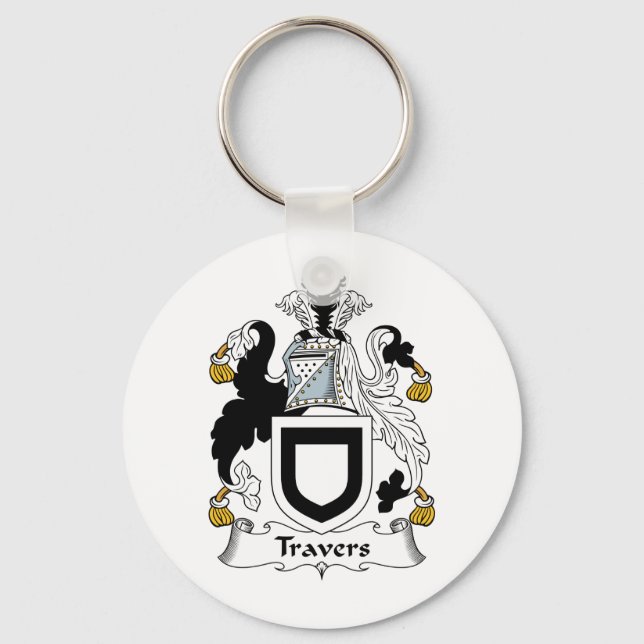 Travers Family Crest Key Ring (Front)