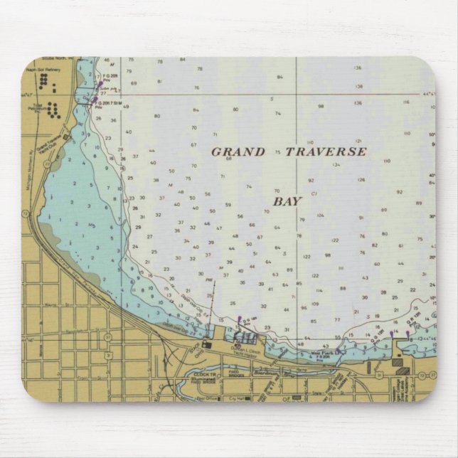 Traverse City Harbour Chart Mouse Pad (Front)