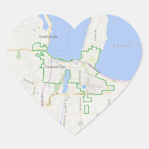 Traverse City Heart Map Stickers