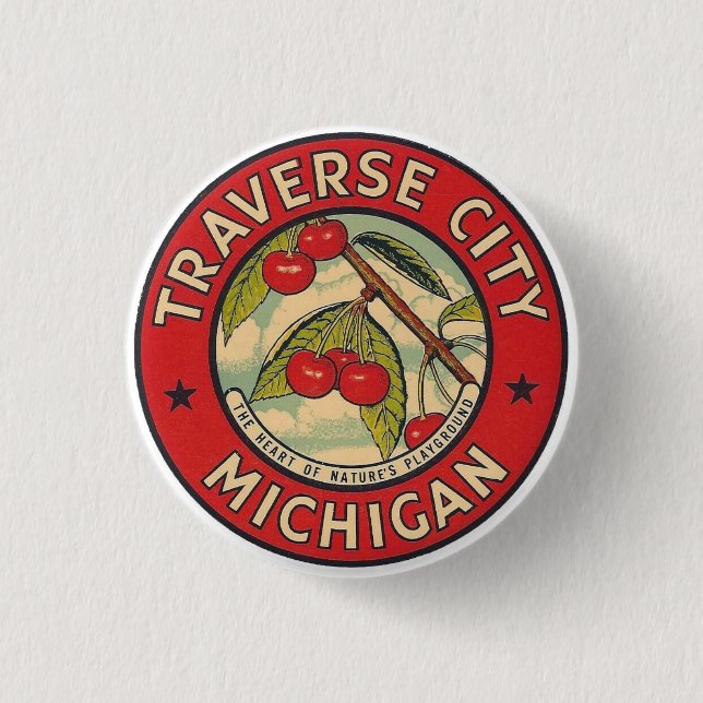 Traverse City, Michigan  3 Cm Round Badge (Front)