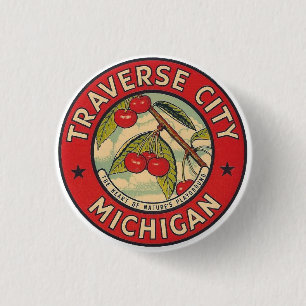 Traverse City, Michigan  3 Cm Round Badge