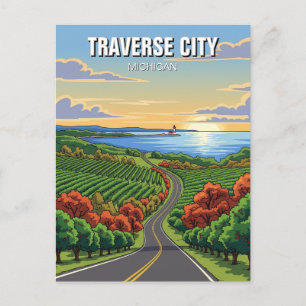 Traverse City Michigan Travel Postcard