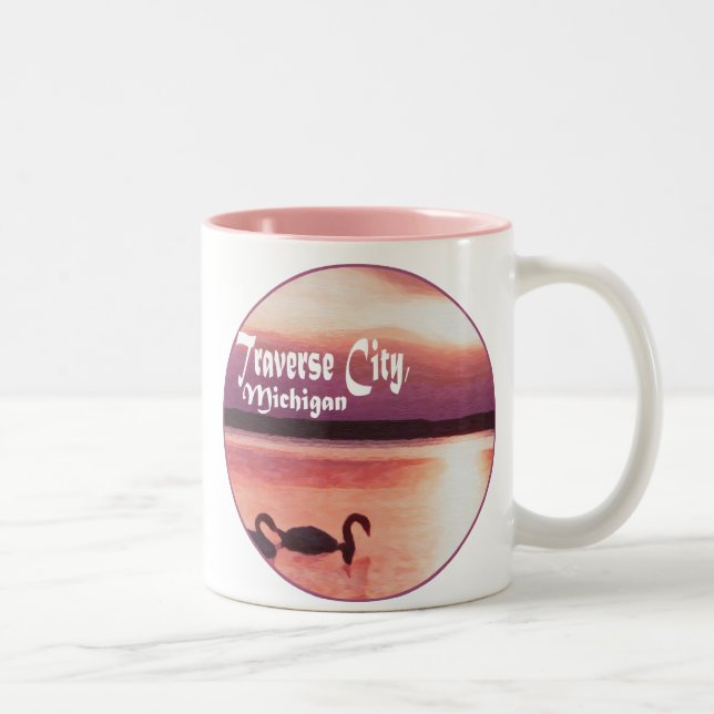 Traverse City, Michigan Two-Tone Coffee Mug (Right)