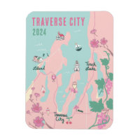 Traverse City Michigan Wine and Cherry Map