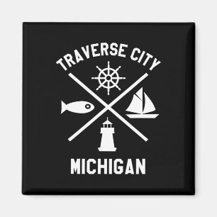 Traverse City Northern Michigan Tee Sailing Boatin Magnet