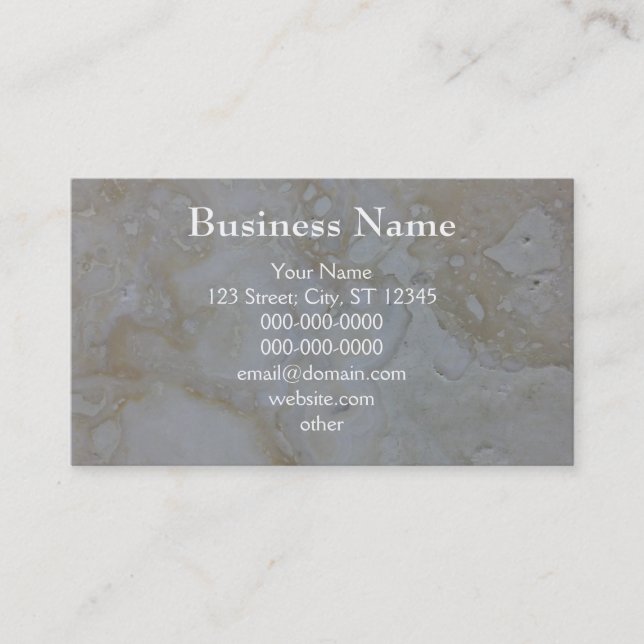 Travertine limestone business card (Front)