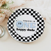 TRAVIS Blue One Happy Dude Smile Face Birthday