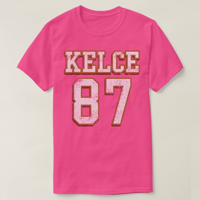 Travis Kelce Jersey Back Print T-Shirt (Design Front)
