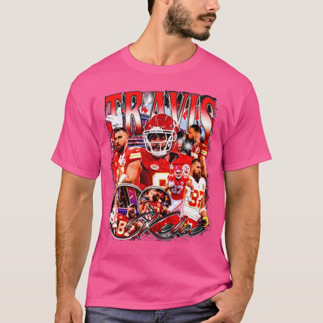 Travis Kelce Vintage Bootlag T-Shirt (Front)