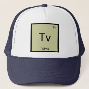 Travis Name Chemistry Element Periodic Table Trucker Hat