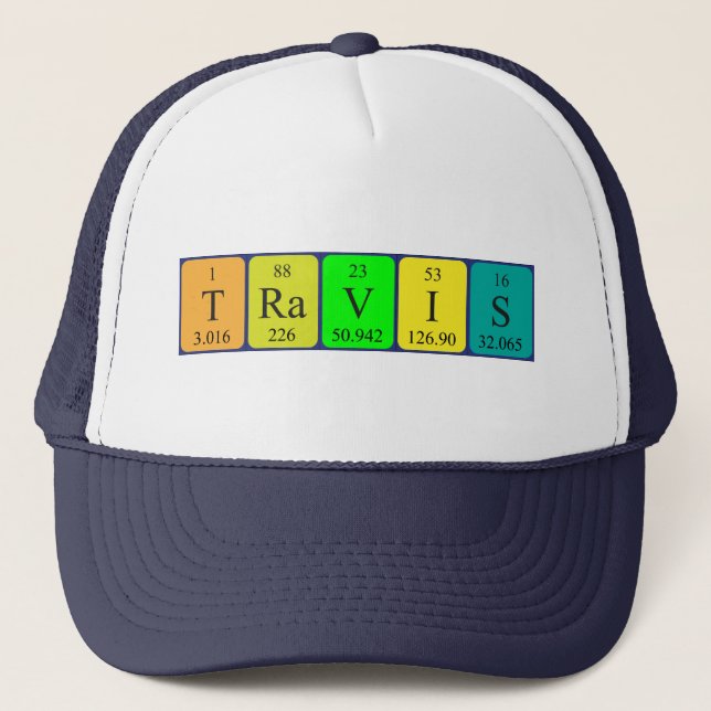 Travis periodic table name hat (Front)