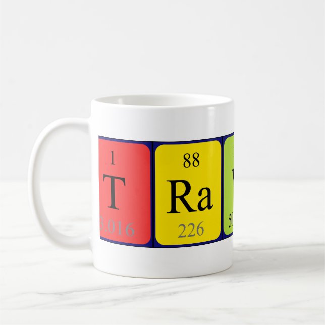 Travis periodic table name mug (Left)