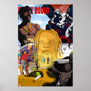 Travis Scott Album Cover Mashup Poster Rap music
