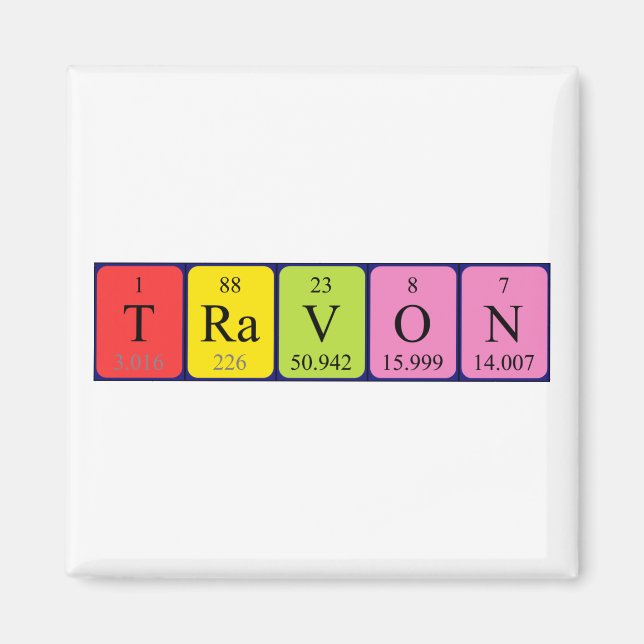 Travon periodic table name magnet (Front)