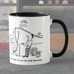 Trawler Ship Skipper with Crew Member. Funny Mug