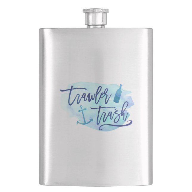 Trawler Trash Hip Flask (Front)
