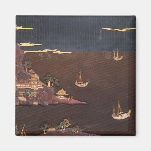 Tray with marine scene magnet