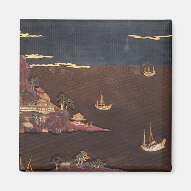 Tray with marine scene magnet (Front)
