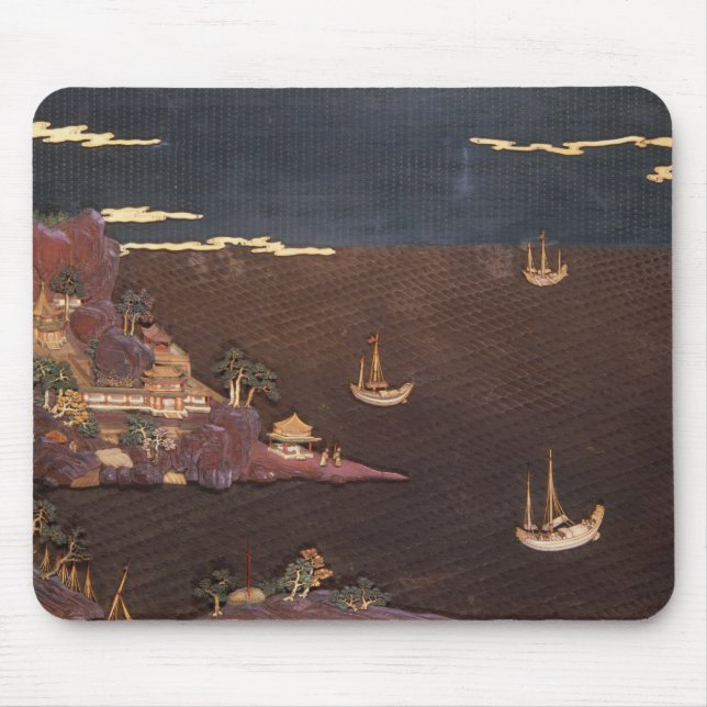 Tray with marine scene mouse mat (Front)