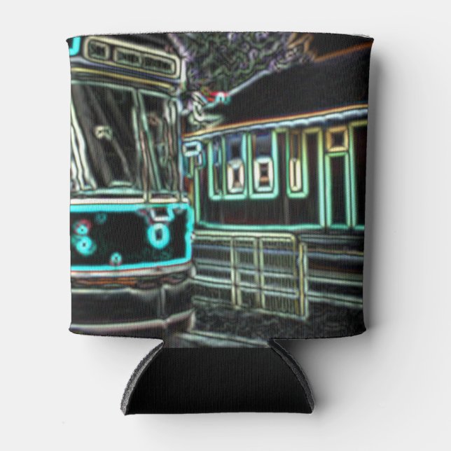 TRC Neon streetcar at stn Black Can Cooler (Front)