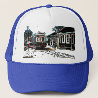 TRC Neon streetcar at stn Blue Trucker Hat