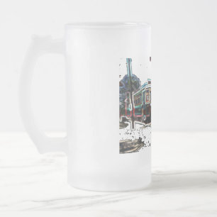 TRC Neon streetcar at stn Large Frosted Mug