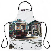 TRC Neon streetcar at stn Large Print Apron