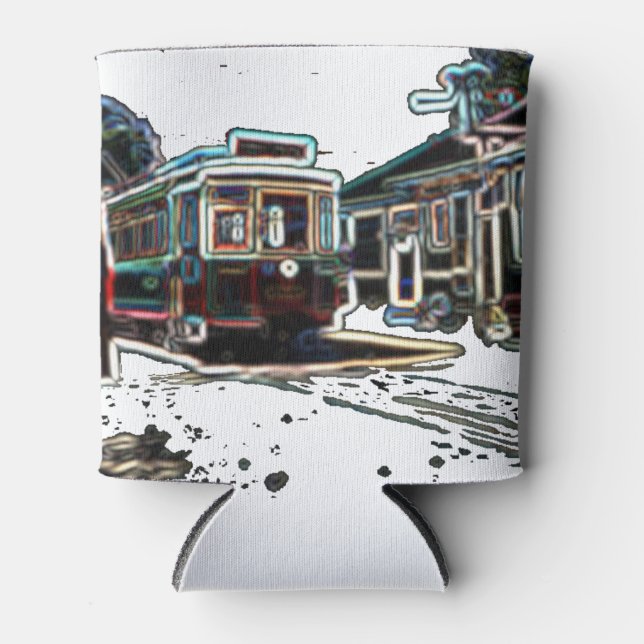 TRC Neon streetcar at stn White Can Cooler (Front)