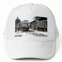TRC Neon streetcar at stn White Trucker Hat