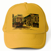 TRC Neon streetcar at stn Yellow Trucker Hat