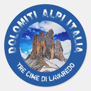 Tre Cime di Lavaredo. Dolomiti. Italia. Classic Round Sticker